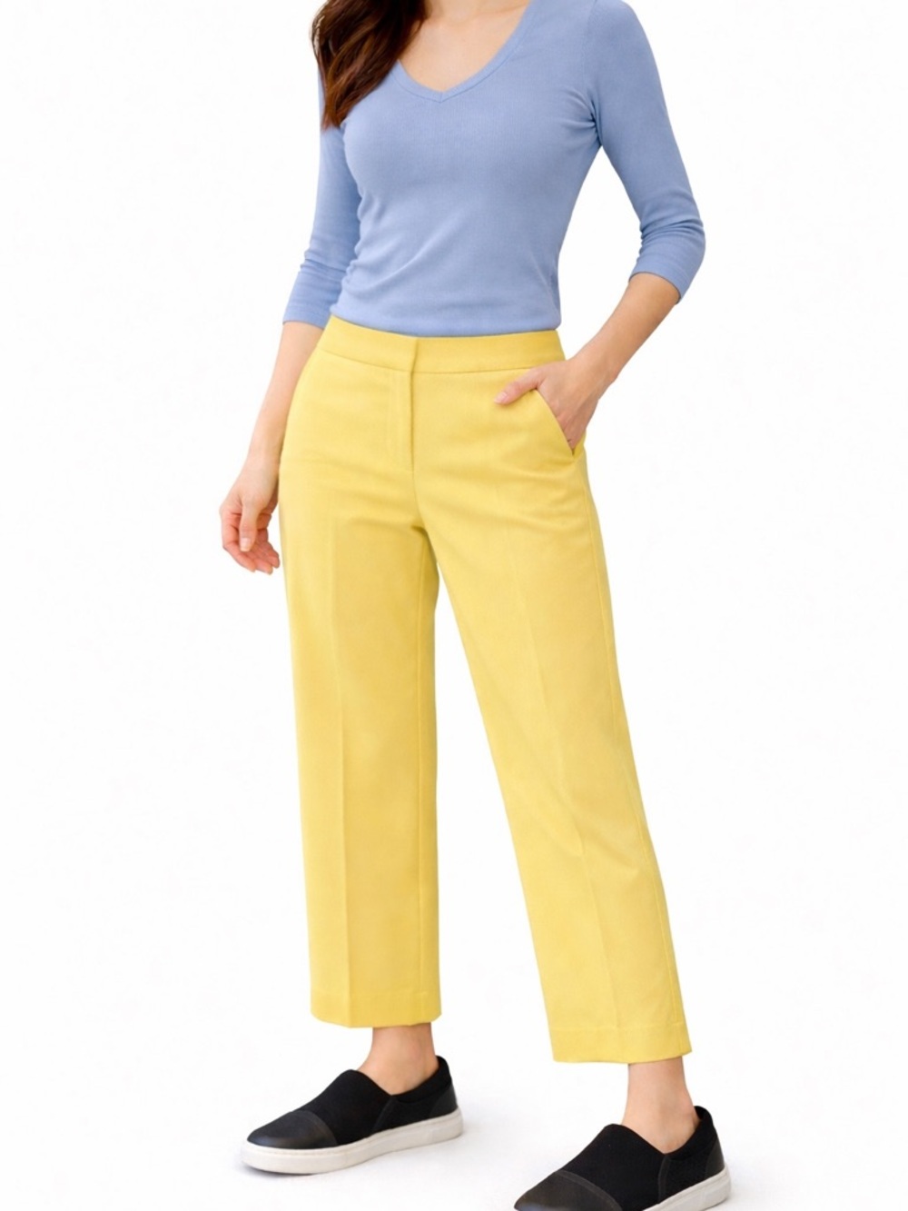 LOFT Lemon Cropped Straight-Leg Pants